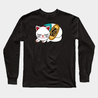 Sleepy Lucky Cat Long Sleeve T-Shirt